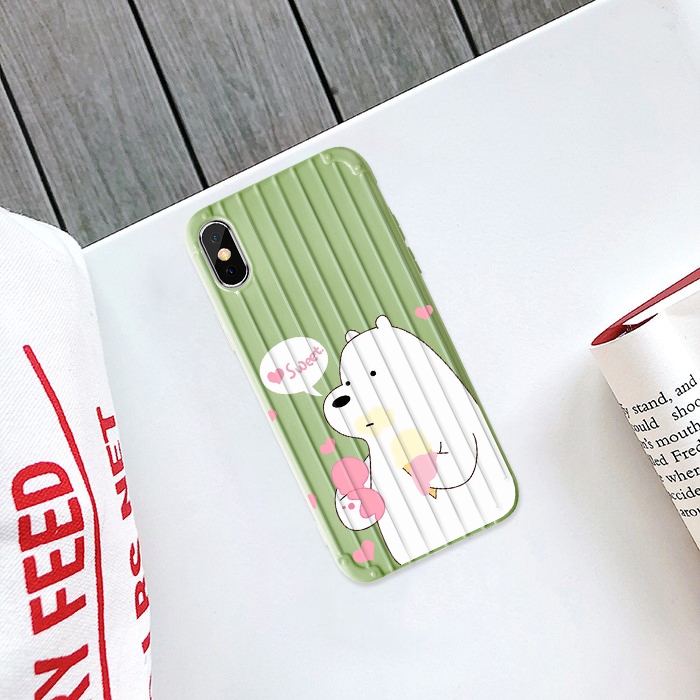 Ốp điện thoại silicone vân nổi in hình gấu dễ thương cho Iphone 6/7/8/6s/6sp/6p/7p/8p/X/XS/XR/XS MAX | BigBuy360 - bigbuy360.vn