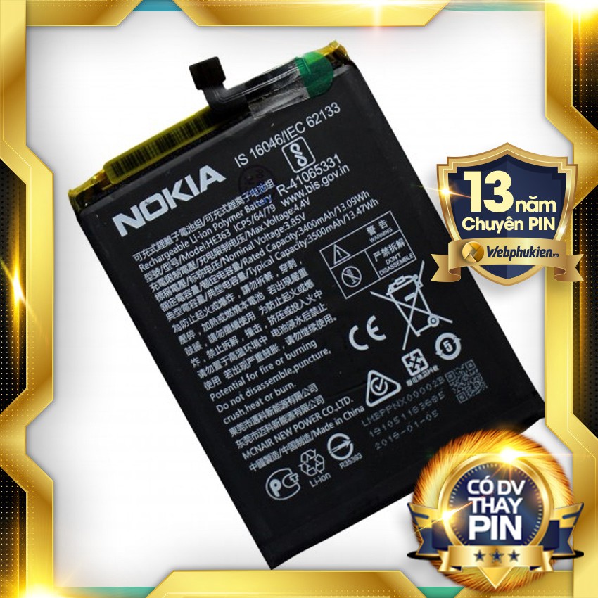 Pin Zin cho Nokia 8.1 (Nokia X7, Nokia 7.1 Plus) HE363 - 3500mAh