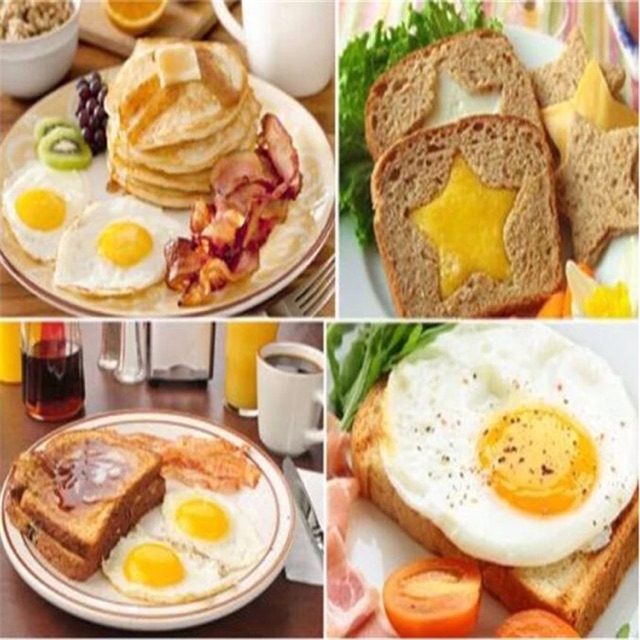 Khuôn Rán Trứng Ốp La, Bánh - Khay Chiên Tạo Nhiều Hình Cute Có Núm Cầm