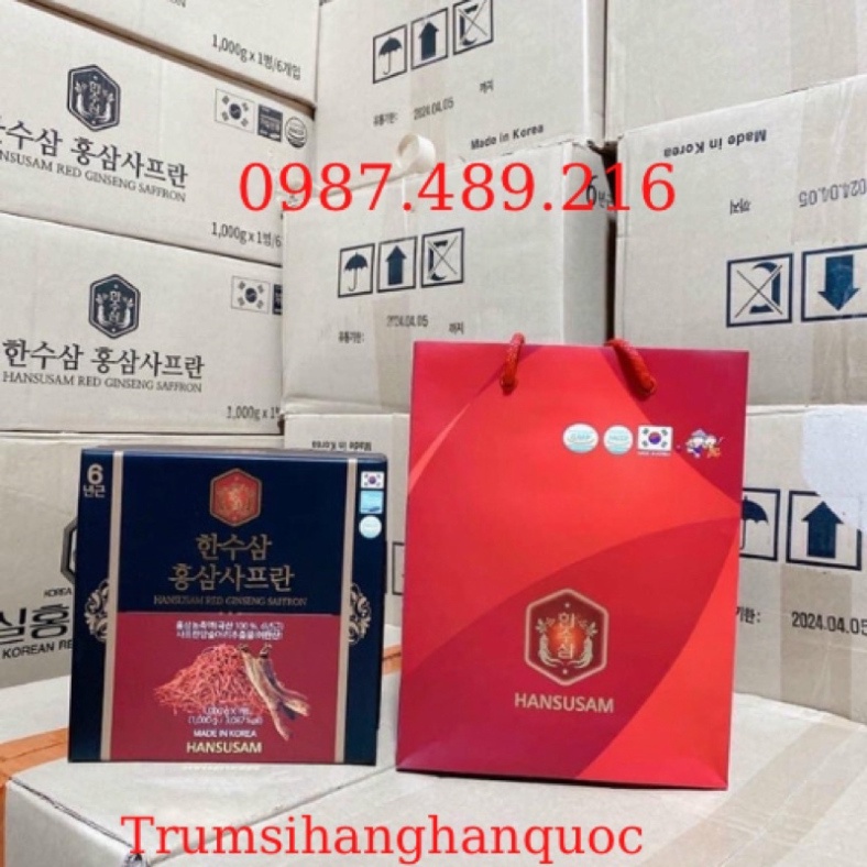 CAO HỒNG SÂM NHUỴ HOA NGHỆ TÂY HANSUSAM RED GINSENG SAFFRON, HŨ CAO 1KG [ Hàng Mới Về ]