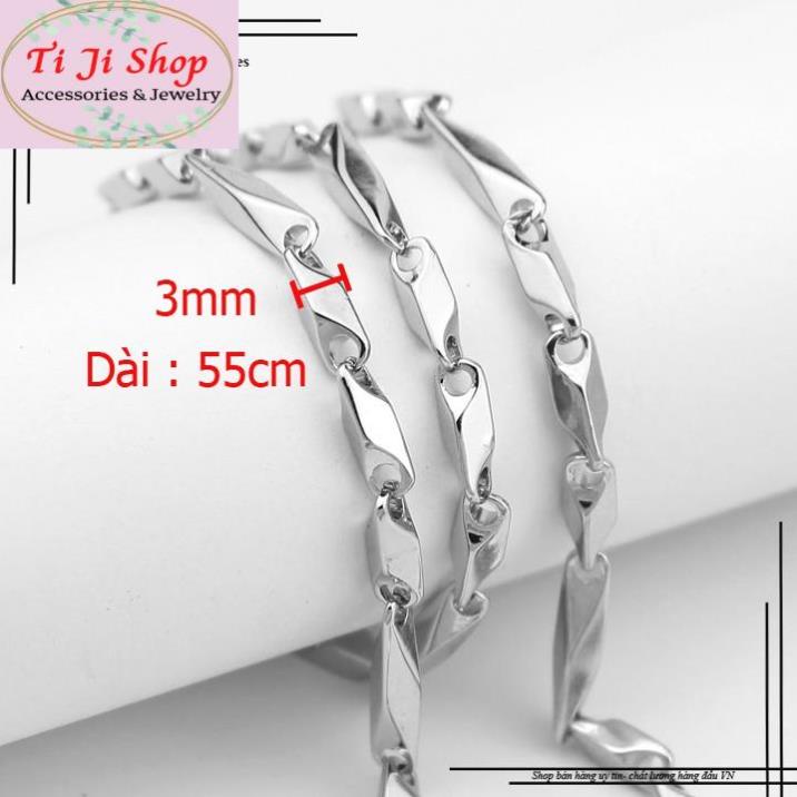 DÂY CHUYỀN INOX NAM HỎA TIỂN 3LY CÁCH ĐIỆU đẹp không đen