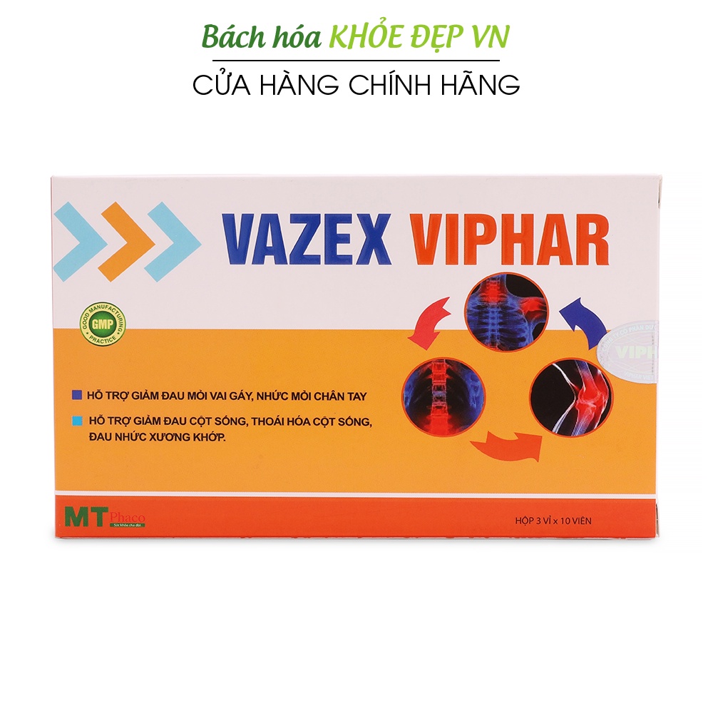 VAZEX VIPHAR thảo dược giảm đau nhức mỏi vai gáy, cột sống, xương khớp - 30 viên [VAZEX VIPHAR]