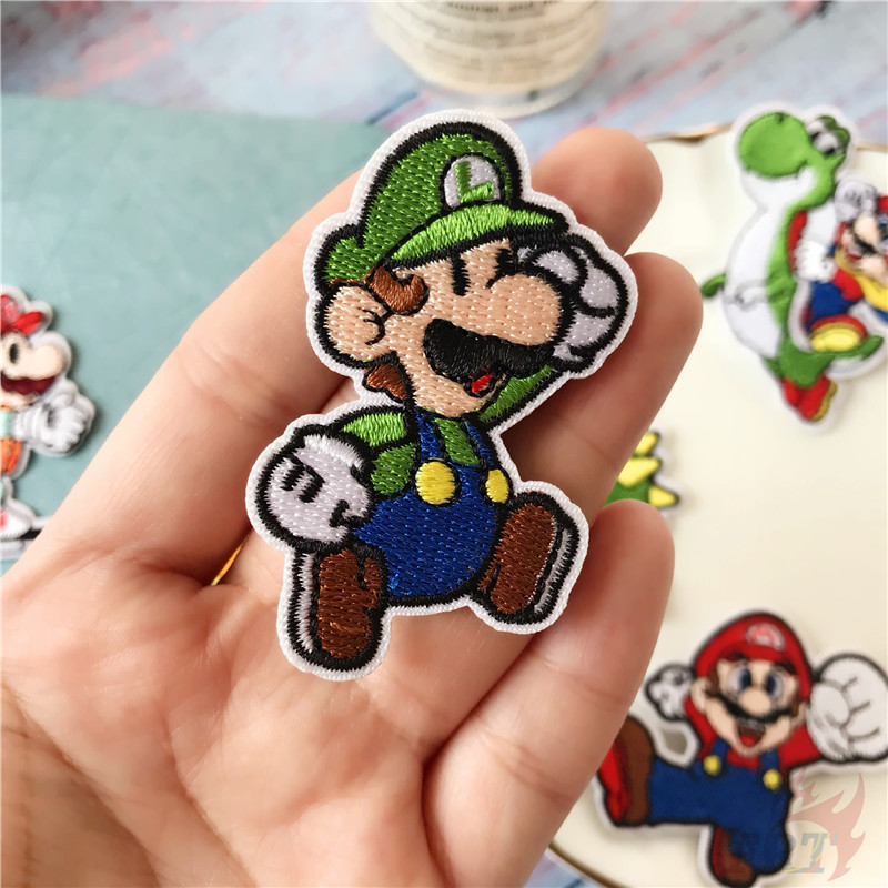 Miếng vá ủi thêu quần áo hình Super Mario đáng yêu