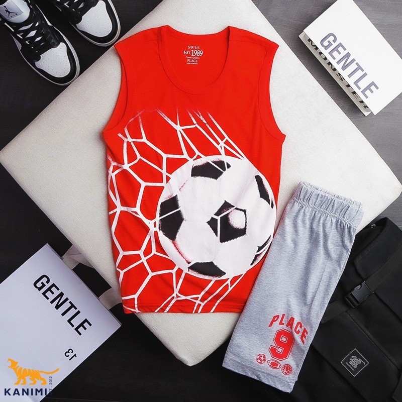 Bộ quần áo ba lỗ sát nách Place cho bé trai hàng xuất xịn size to