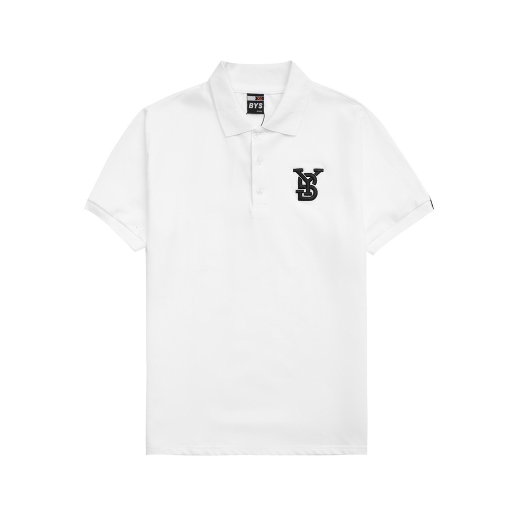 Áo Thun PoLo Nam Nữ BYS Basic Màu Trắng