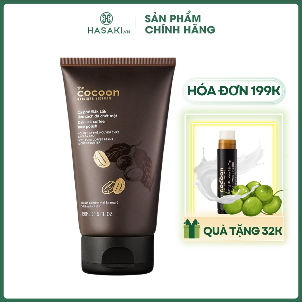 Tẩy Tế Bào Chết Da Mặt Cocoon Cà Phê Đắk Lắk 150ml Hasaki Sản phẩm chính hãng