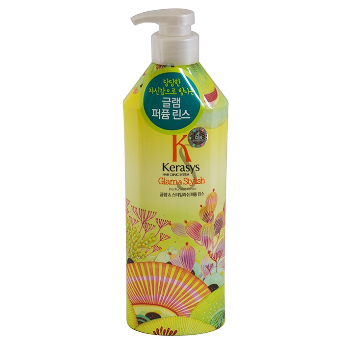 Dầu xả nước hoa cho tóc bóng mượt KeraSys lovely &amp; Romantic Hàn Quốc 600ml - Hàng Chính Hãng
