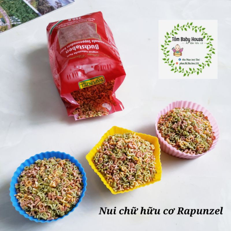 Nui chữ hữu cơ Đức RAPUNZEL 250gr - chia lẻ 50gr - chia lẻ 100gr