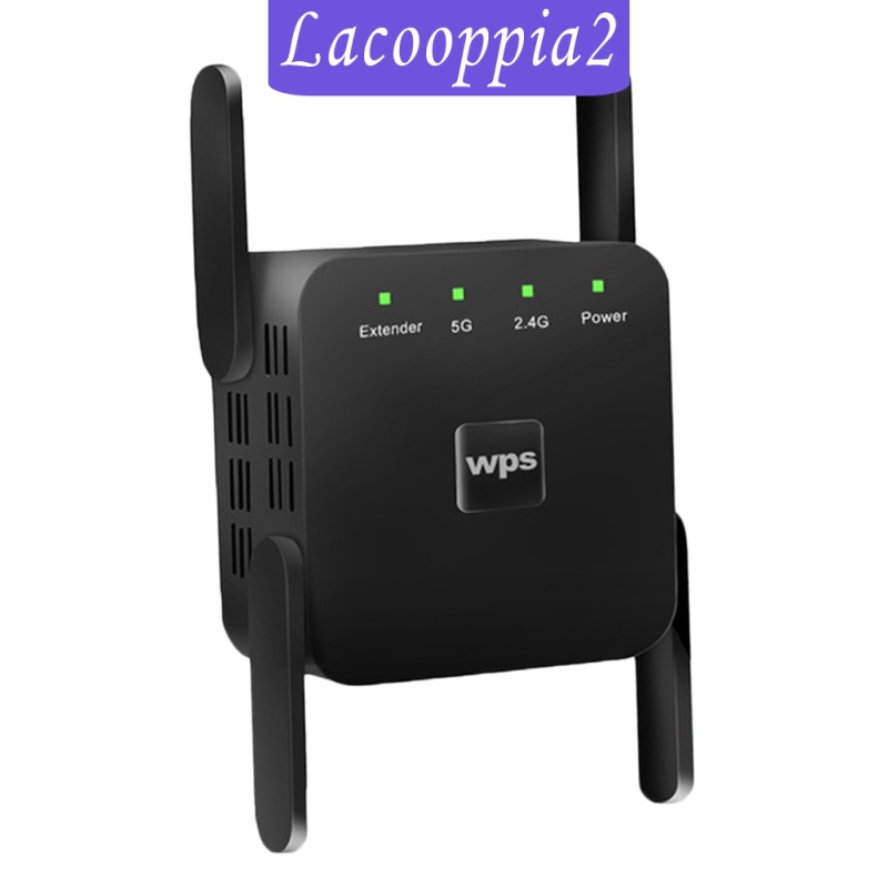 [LACOOPPIA2]1200Mbps 2.4G 5G Wireless Wifi Repeater 4 Antenna Signal Booster US Plug