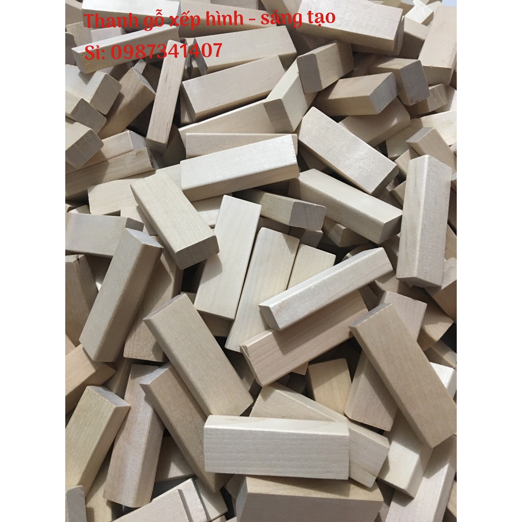 Bộ rút gỗ loại to xếp hình sáng tạo, mịn đẹp