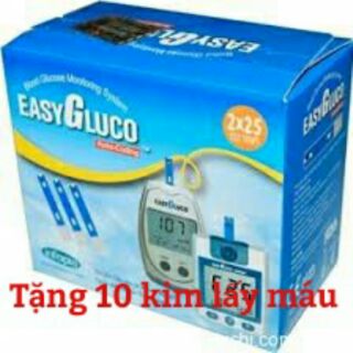 Lọ 25 que thử đường huyết EasyGluco, tiểu đường Easy Gluco tặng 10 kim