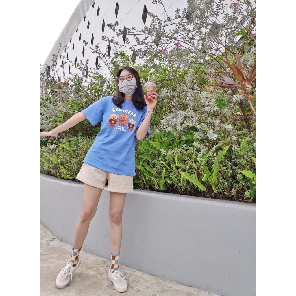 Áo thun tay lỡ freesize mẫu 3 chú Gấu phong cách streetwear cá tính đồ đôi nam nữ vải Quảng Châu 3158 đẹp