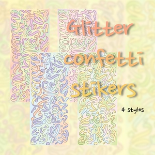 Confetti stickers - glitter confetti stikers - trang trí sổ planner, top loader kpop phong cách hàn quốc.