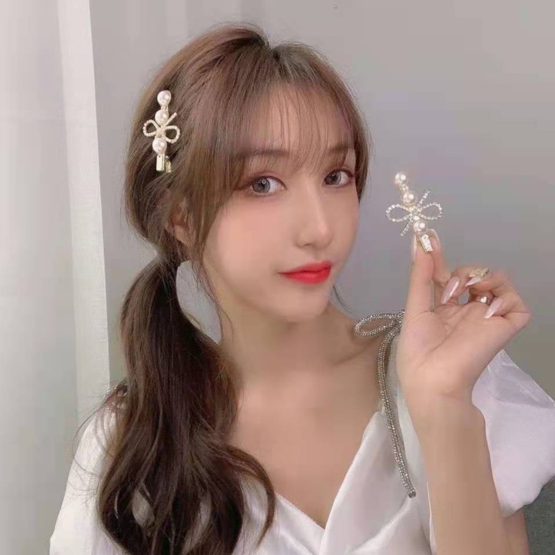 Kẹp Tóc Mái Đính Đá Phong Cách Hàn Quốc Cho Nữ