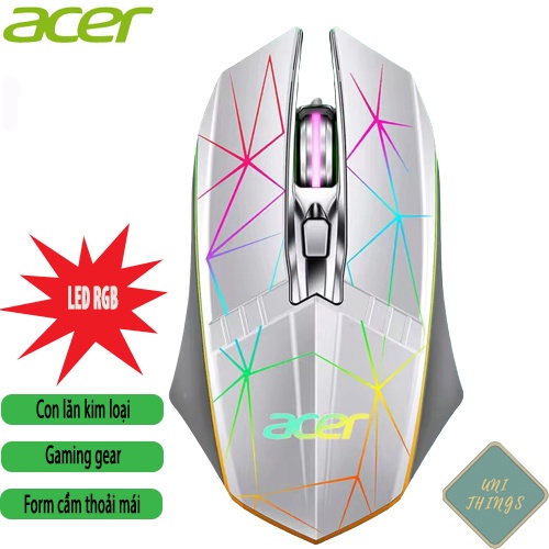 Chuột máy tính Acer chính hãng có led-Chuột gaming acer-chuột máy tính văn phòng kèm led nền gọn nhẹ