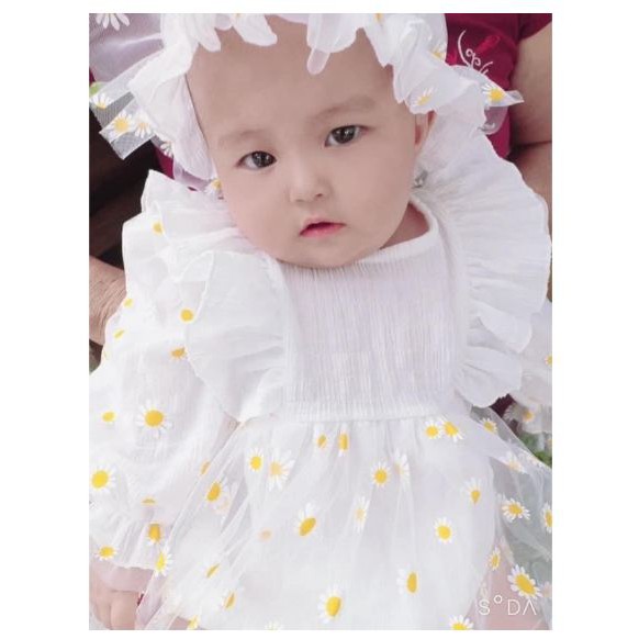 Set 3 chi tiết body hoa cúc cho bé