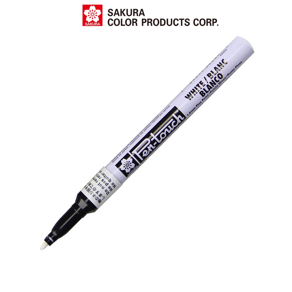 Bút sơn dầu vẽ đa chất liệu Sakura Pentouch Fine Point 1.0mm Màu Trắng
