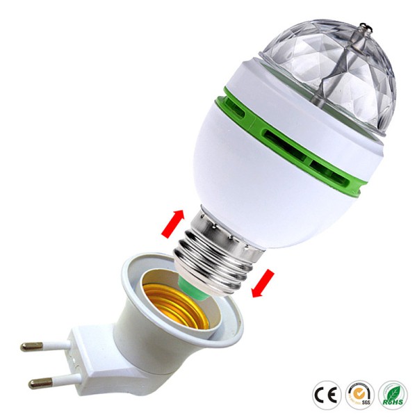 Bóng đèn led xoay nhiều màu E27 3W 100-240V chất lượng cao