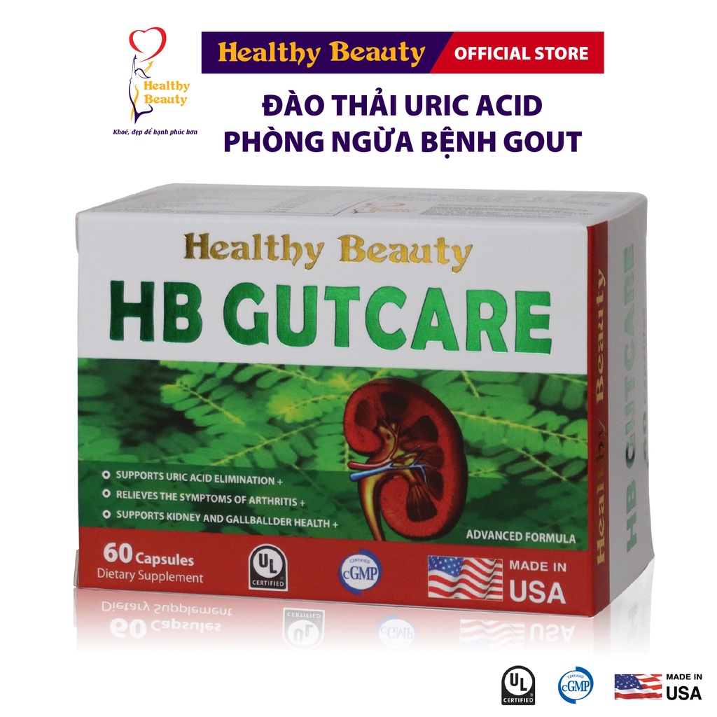 Viên Uống Tăng Cường Đào Thải Uric Acid, Giảm Triệu Chứng Do Lắng Đọng Uric Acid HBGUTCARE Healthy Beauty 30 Viên