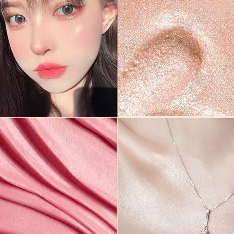 Phấn Má Hồng 2 Trong 1 Ánh Ngọc Trai / Gừng Độ Bóng Cao Tạo Khối Trang Điểm Mặt