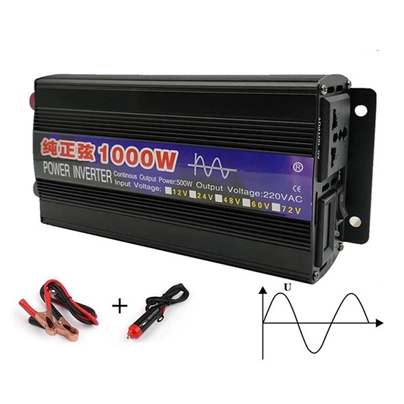 [ SỈ - LẺ ] Bộ Kích Điện Ắc Quy 24V Lên 220V Sin Chuẩn 1000W Sóng Tinh Khiết [ BH - 12 Tháng]