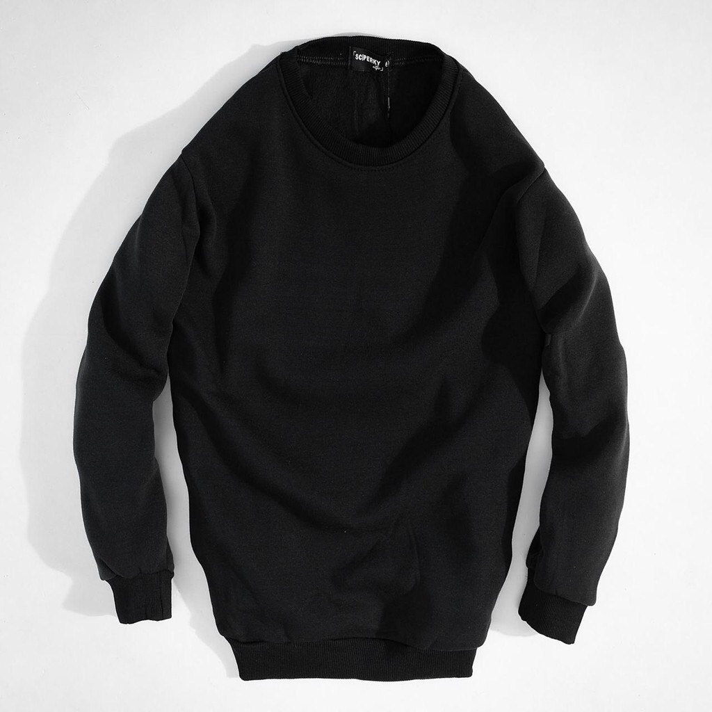 Áo thun sweater dài tay cổ tròn Nam Nữ Unisex chất nỉ poly Thái mềm mịn thu đông giữ nhiệt | BigBuy360 - bigbuy360.vn