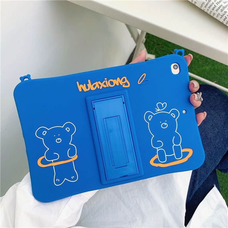 iPad Silicone Case Pooh & Cute Bear drop protection cover for iPad Pro/mini/air2/3/4