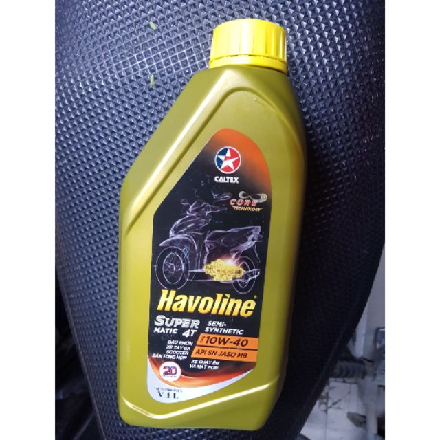 Dầu nhớt tổng hợp xe ga 1 Lít Havoline Super Matic 4T Semi Synthetic SAE 10W40 Caltex