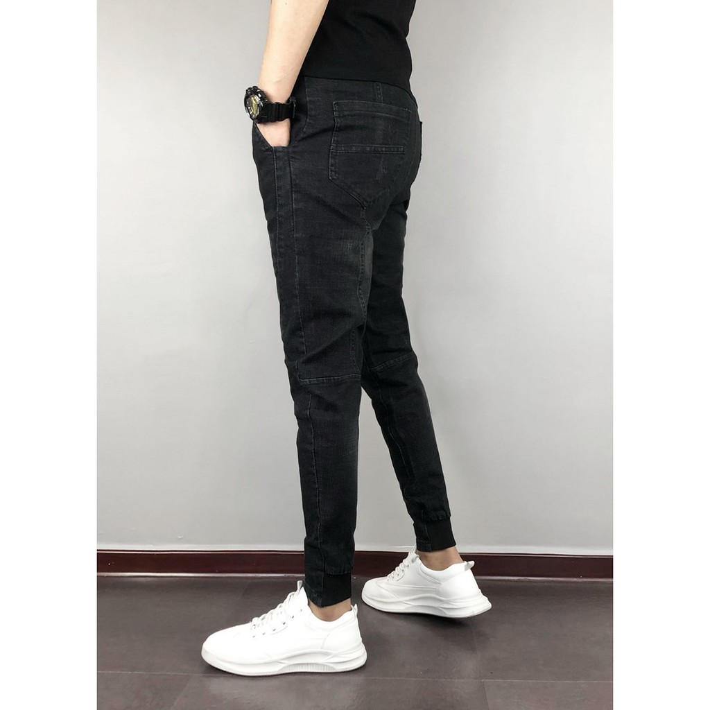 Quần Jean Nam Jogger Quần Bò Cạp Chun Bó Gấu - Xu Hướng Quần Jean Nam Chun Ống Bó Có Video