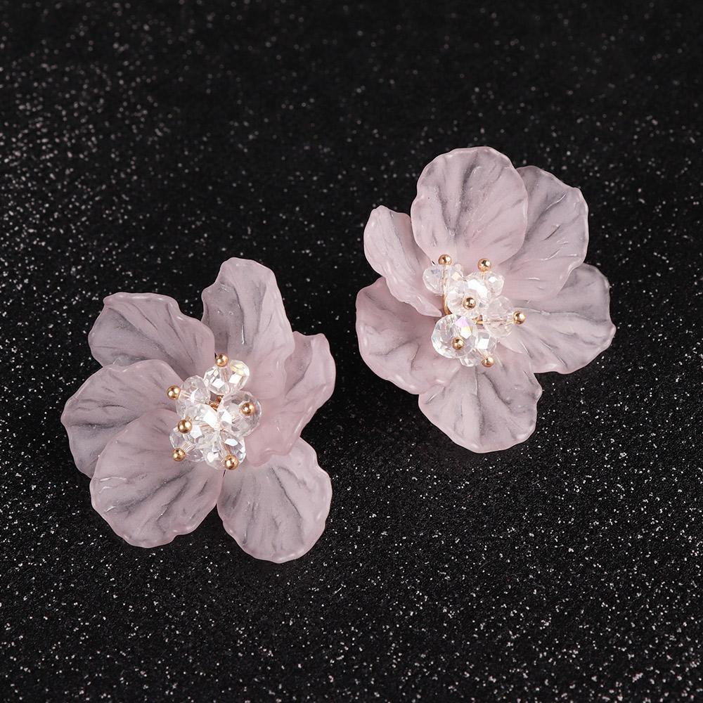 Bông Tai Hình Cánh Hoa Hồng Thời Trang Cho Nữ