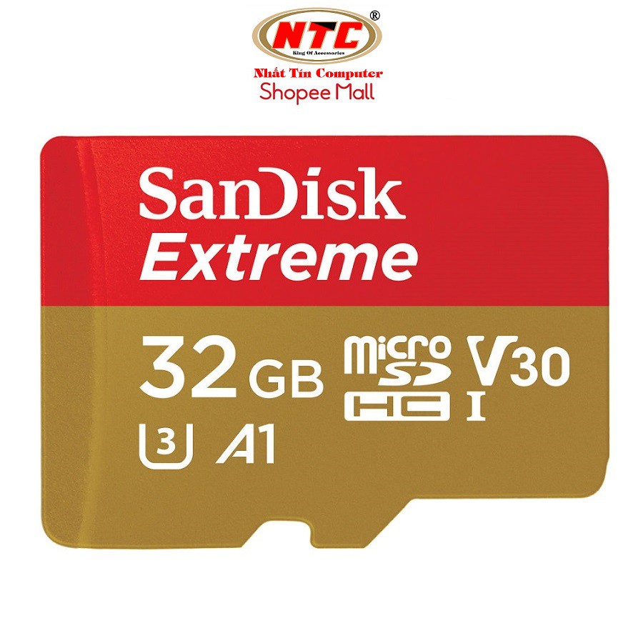 Thẻ nhớ MicroSDHC SanDisk Extreme 32GB 667X A1 V30 UHS-I U3 100MB/s - No Adapter (Vàng)