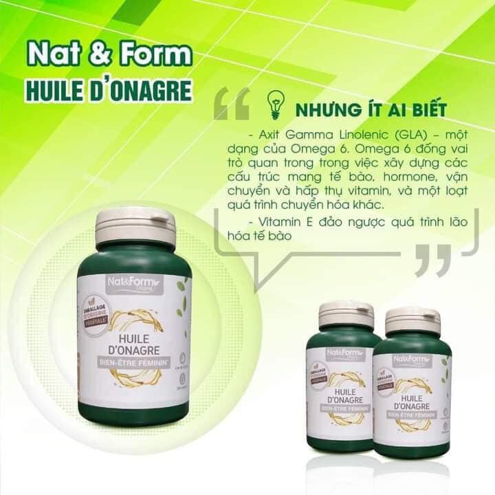 TINH DẦU HOA ANH THẢO HỮU CƠ NAT&FORM HUILE ONAGRE 200 Viên- NỘI ĐỊA PHÁP