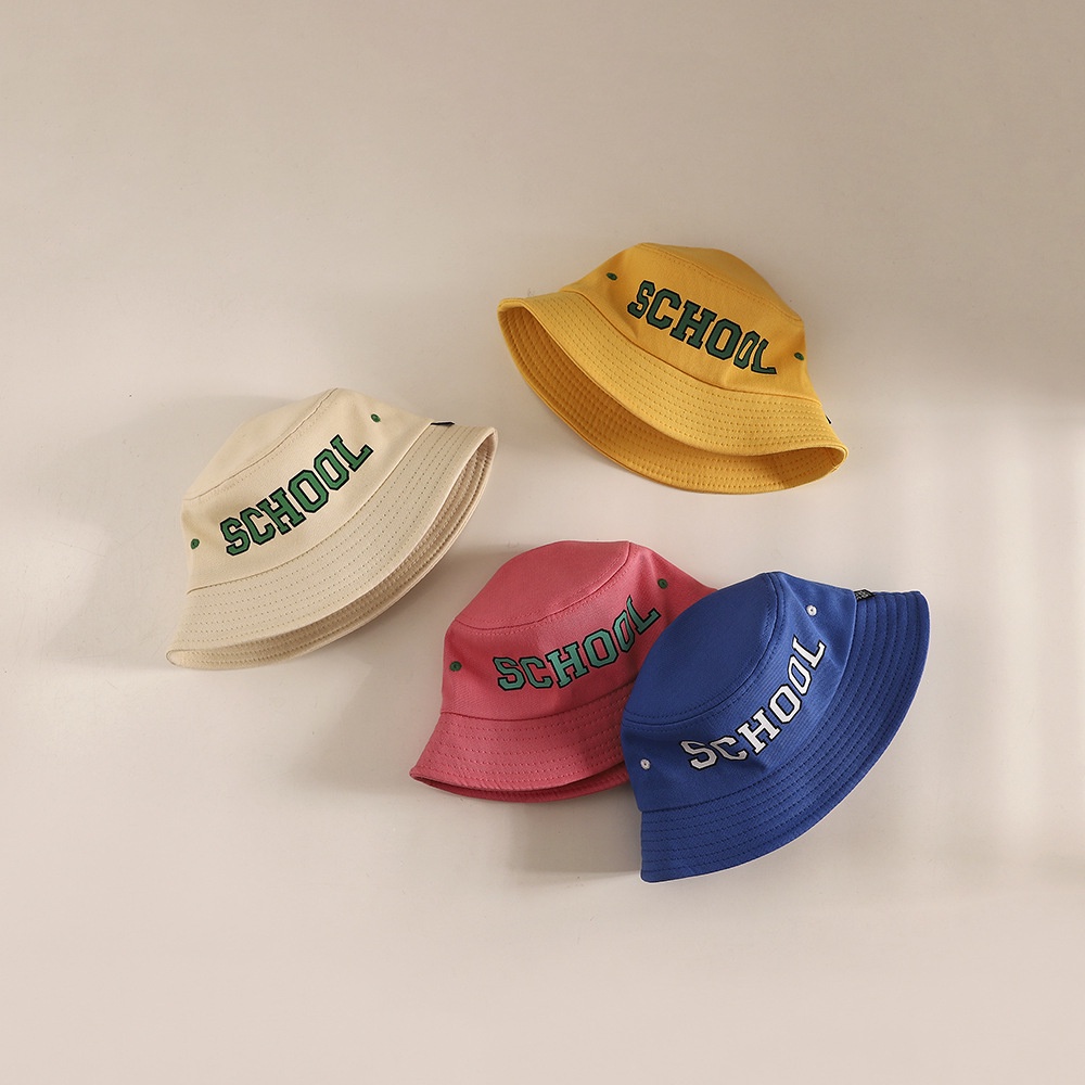 Nón Tai Bèo Chống Nắng Màu Trơn In Chữ Thời Trang Hàn Quốc Mới 2022 Cho Bé