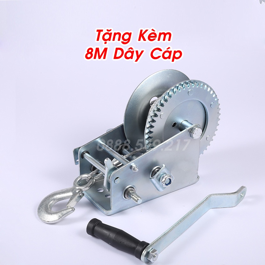 Tời Quay Tay Siêu Khỏe Thép Đặc Không Rỉ Tặng Kèm Móc Và 8m Dây Loại Lớn Đủ Phân Loại 600 - 1000 LBS Tải Trọng Lên Tới 4