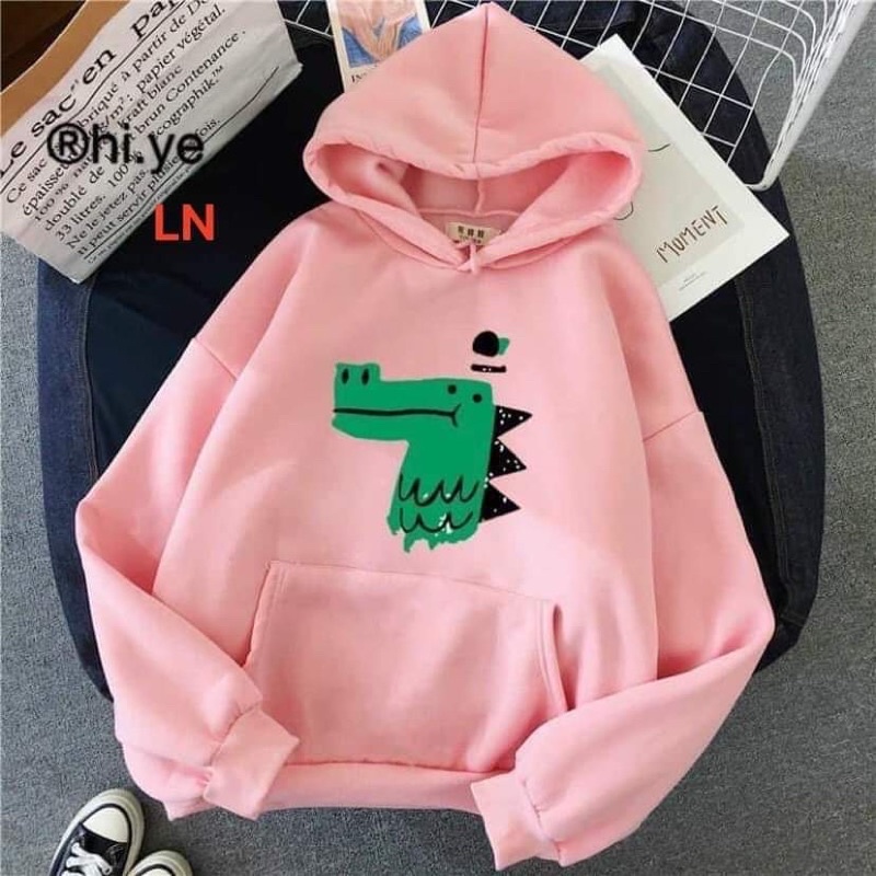 Áo hoodie cá sấu LN11, Áo nỉ Unisex from rộng, Chất nỉ ấm mặc không xù, thiết kế phong cách - MODY