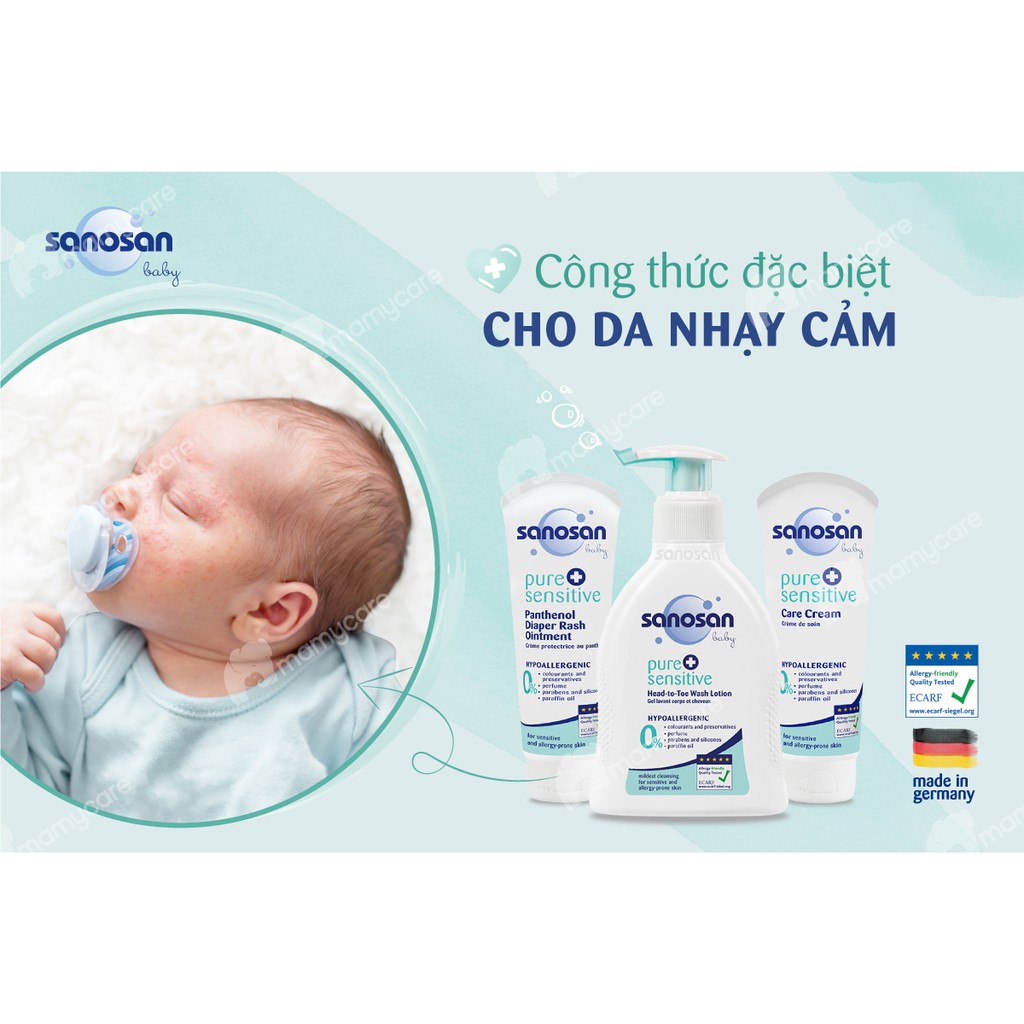 Kem dưỡng ẩm Sanosan cho bé có làn da nhạy cảm 100ml - MAMYCARE