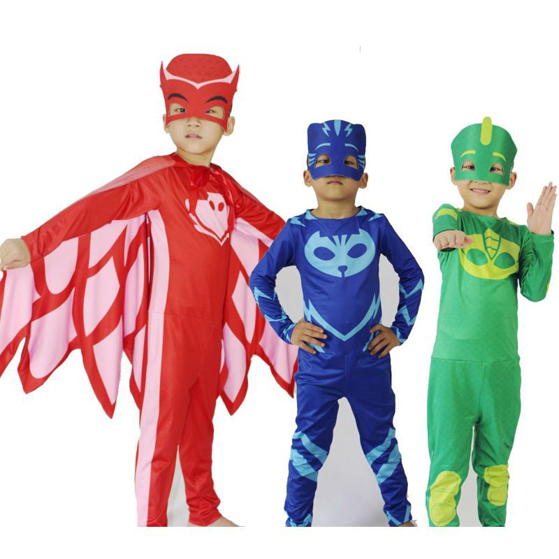 Bộ Trang Phục Hóa Trang Nhân Vật Catboy / Owlette / Gekko Hoạt Hình PJ Masks Cho Bé Dịp Halloween