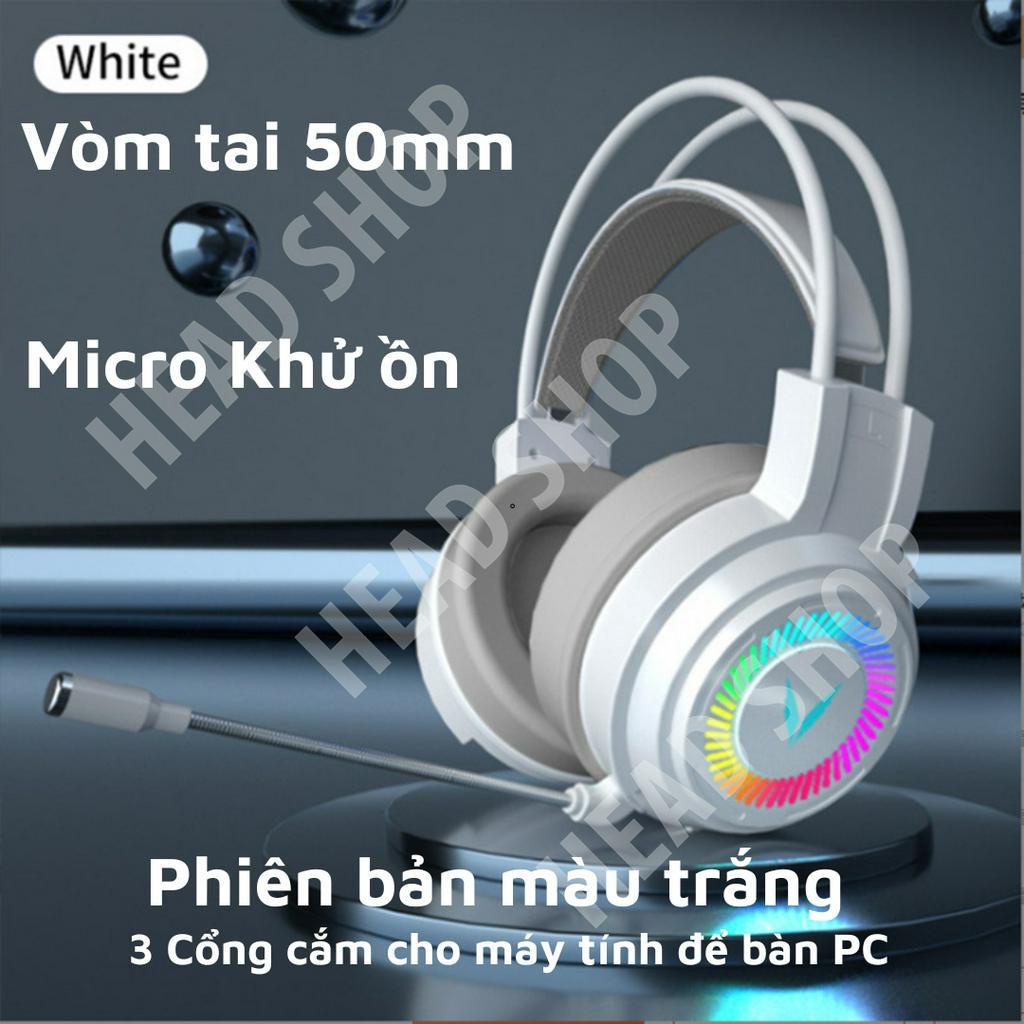 Tai nghe Gaming chụp tai có mic đèn led 7 màu cho máy tính, laptop, điện thoại âm thanh vòm G58 HeadShop