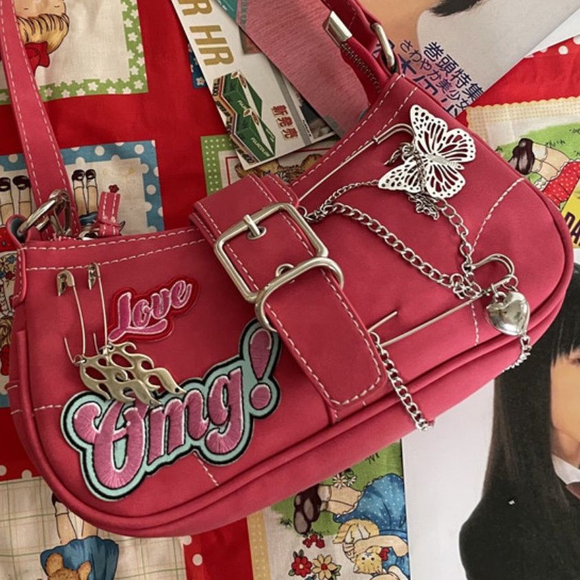 ♣Sunlight Túi Đeo Chéo Vai Y2K Màu Hồng Phong Cách Thời Trang Ngọt Ngào Cho Nữ