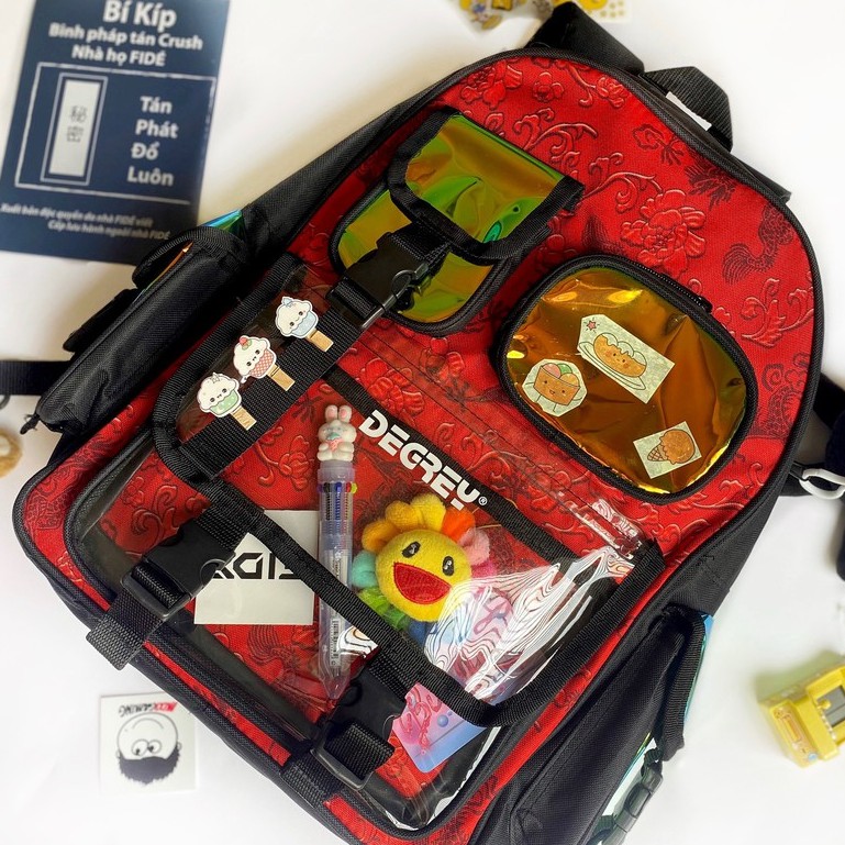 Balo Degrey Đỏ Backpack degrey Red phiên bản giới hạn tết thời trang đi học đi chơi