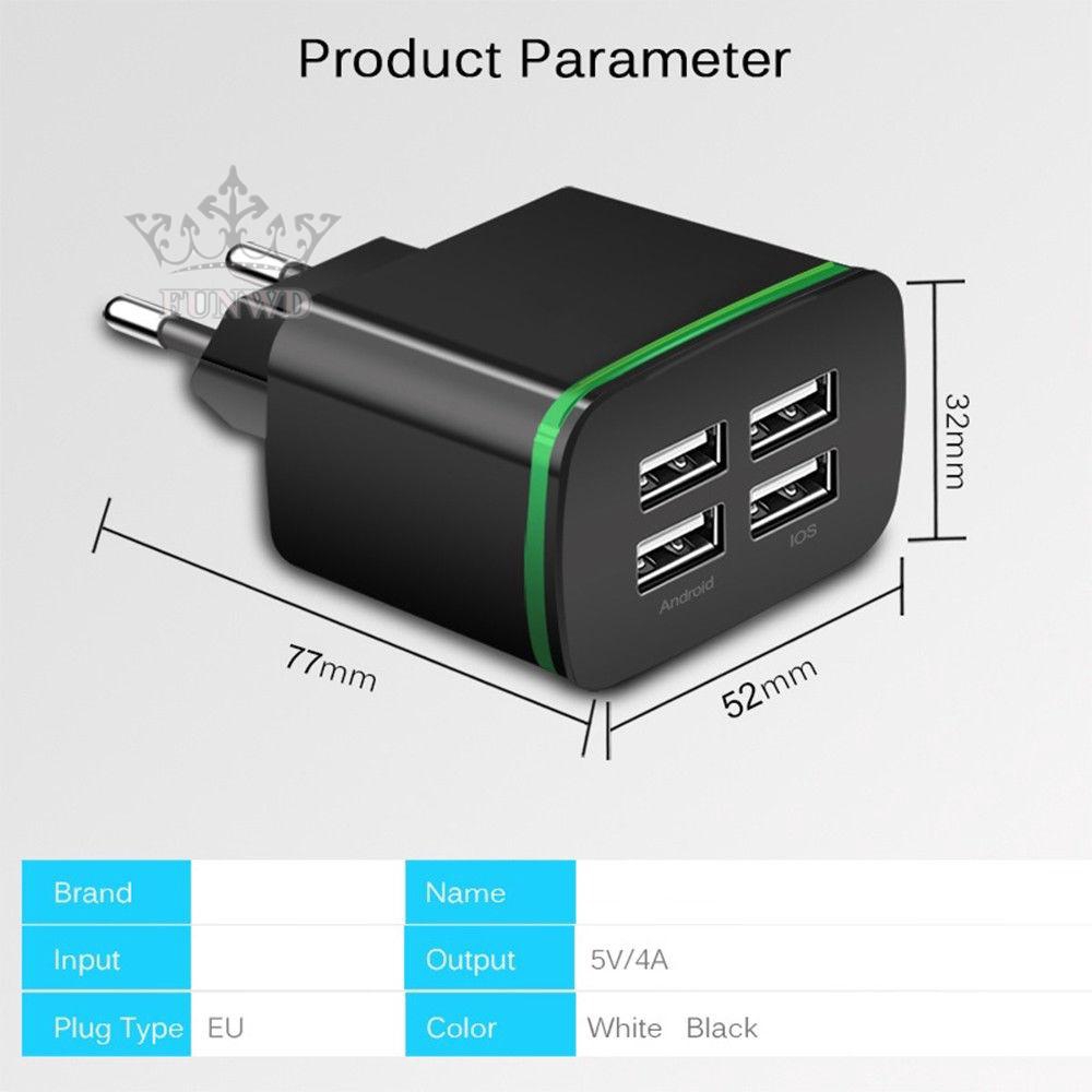 Ổ Cắm Sạc 5v 4 Cổng Usb Tiện Lợi