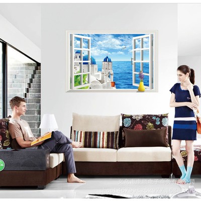 Decal dán tường cửa sổ hướng biển