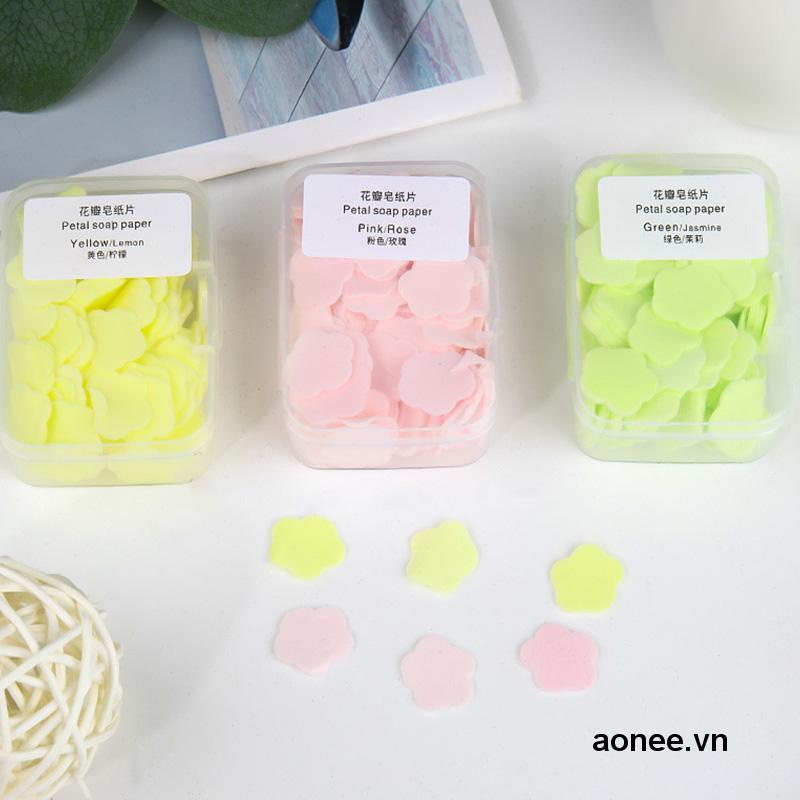 ✨✨Xà phòng giấy miếng hình cánh hoa du lịch bỏ túi