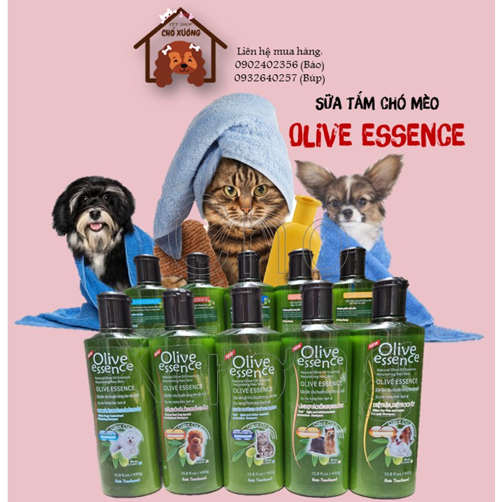 Sữa tắm chó mèo Olive Essence các loại 450ml