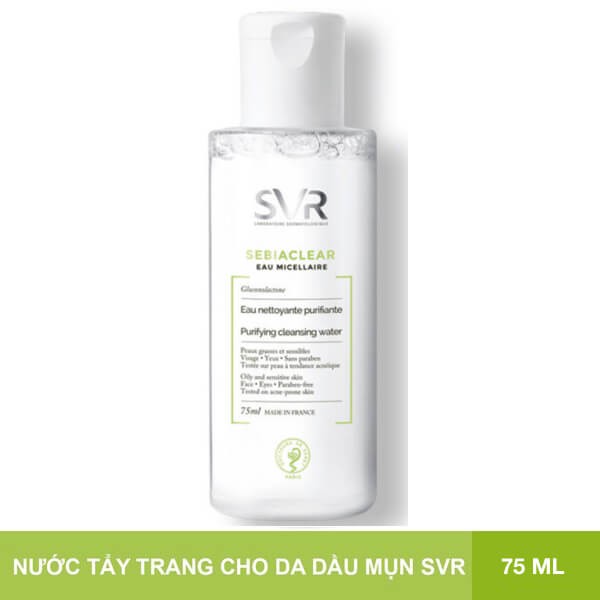 Nước tẩy trang làm sạch da và loại bỏ dầu nhờn SVR Sebiaclear Eau Micellaire 75ml