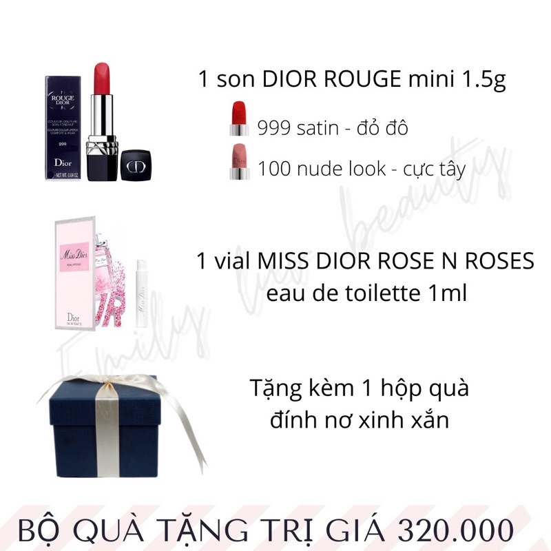 [Quà 20/10] Bộ son DIOR mini kèm hộp quà