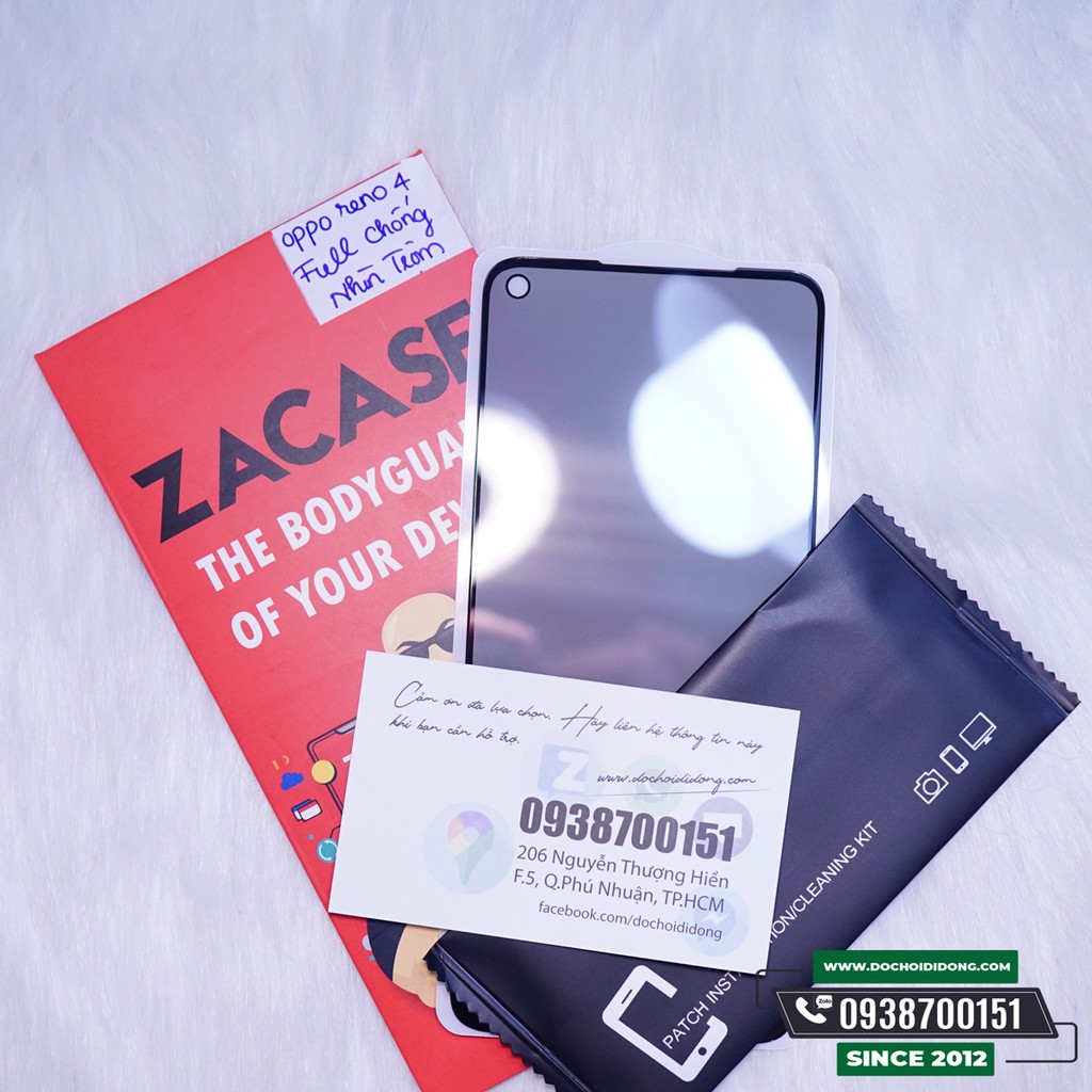 Dán cường lực chống nhìn trộm Oppo Reno 4 Zacase Anti Spy full màn hình