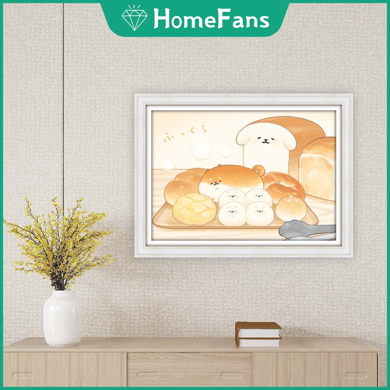 Bộ Tranh Đính Đá 5D Tự Làm Hình Chú Chó 40x30cm Cho Trang Trí Nhà