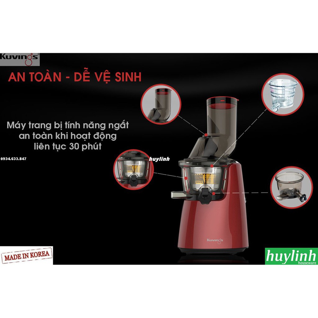 [Mã 66ELHASALE hoàn 7% đơn 500K] Máy ép chậm Kuvings C7000 Plus - Tặng cối làm kem và sinh tố