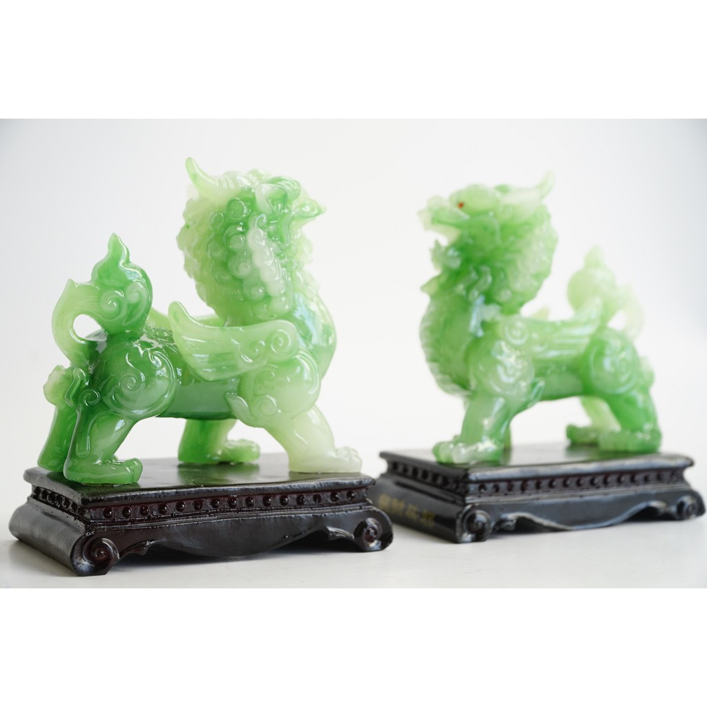 Cặp tượng Tỳ Hưu đá xanh phong thủy may mắn - Cao 15cm | BigBuy360 - bigbuy360.vn